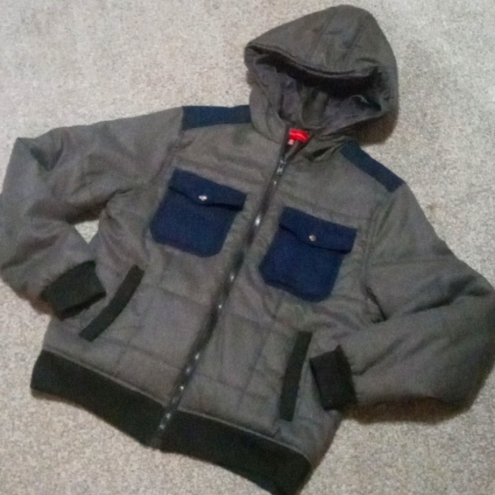 Men Saks Fifth Avenue Quilted Pattern,  Bomber Jacket.